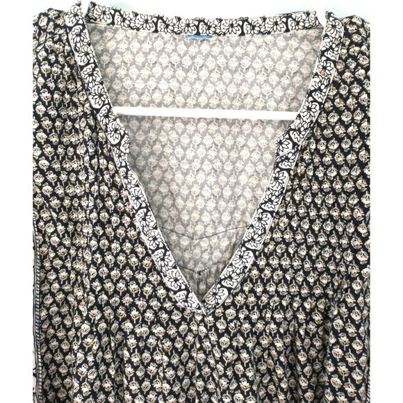 OLD NAVY Top Popover Balloon Sleeve Oversized Black White Boho Blouse - XL - Picture 2 of 9